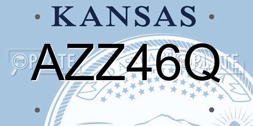 AZZ46Q Kansas License Plate