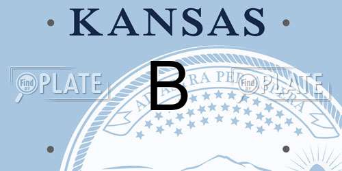 B Kansas License Plate
