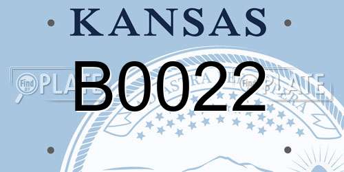 B0022 Kansas License Plate