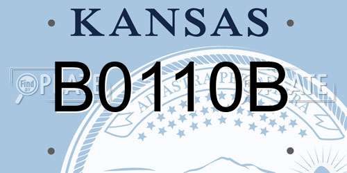 B0110B Kansas License Plate