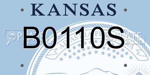 B0110S Kansas License Plate