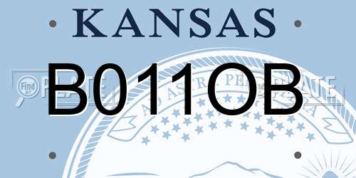 B011OB Kansas License Plate