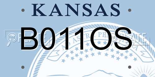 B011OS Kansas License Plate