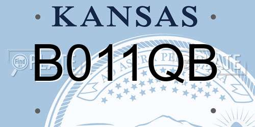 B011QB Kansas License Plate