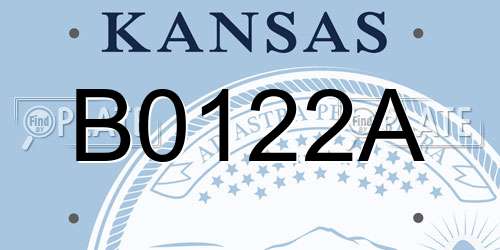 B0122A Kansas License Plate