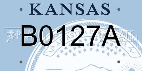 B0127A Kansas License Plate