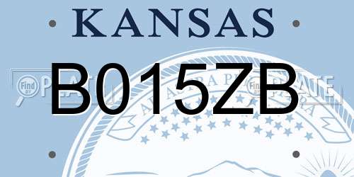 B015ZB Kansas License Plate
