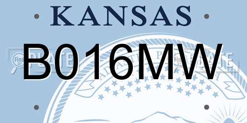 B016MW Kansas License Plate