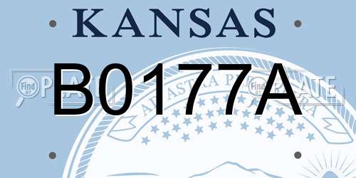 B0177A Kansas License Plate