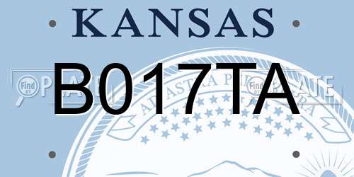 B017TA Kansas License Plate