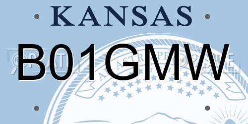B01GMW Kansas License Plate