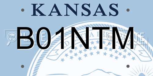 B01NTM Kansas License Plate
