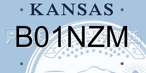 B01NZM Kansas License Plate