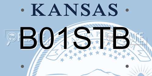 B01STB Kansas License Plate