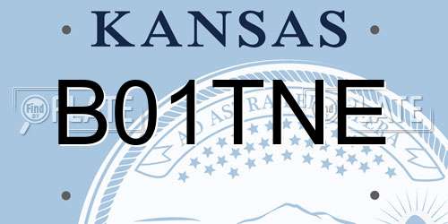 B01TNE Kansas License Plate