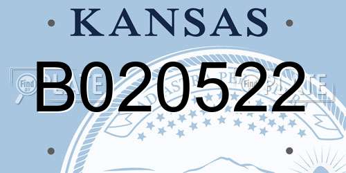 B020522 Kansas License Plate