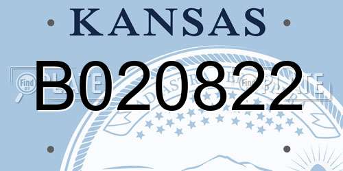 B020822 Kansas License Plate