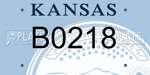 B0218 Kansas License Plate