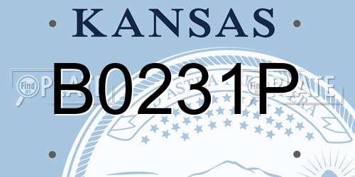 B0231P Kansas License Plate