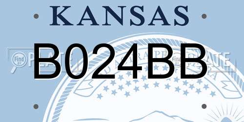 B024BB Kansas License Plate