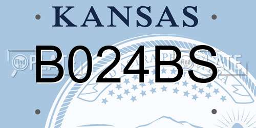 B024BS Kansas License Plate