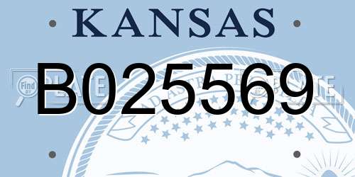 B025569 Kansas License Plate