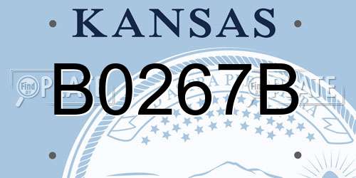 B0267B Kansas License Plate