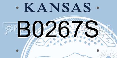 B0267S Kansas License Plate