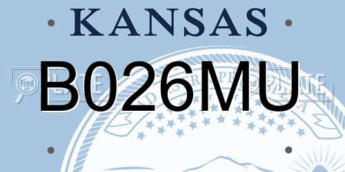 B026MU Kansas License Plate