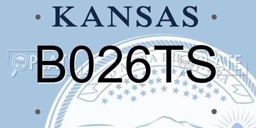 B026TS Kansas License Plate
