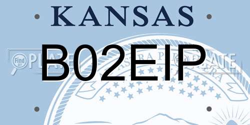 B02EIP Kansas License Plate