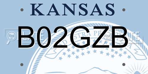 B02GZB Kansas License Plate