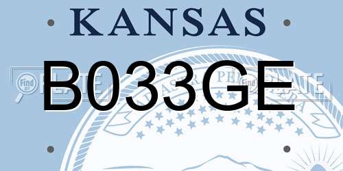 B033GE Kansas License Plate