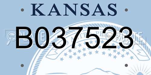 B037523 Kansas License Plate