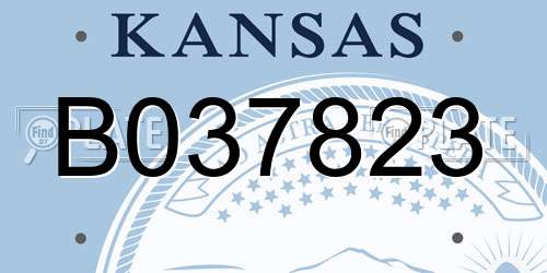 B037823 Kansas License Plate