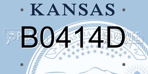B0414D Kansas License Plate