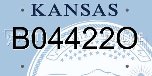 B04422O Kansas License Plate