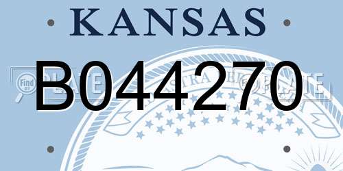 B044270 Kansas License Plate