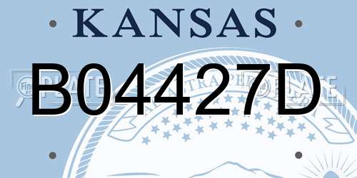 B04427D Kansas License Plate