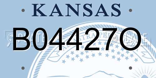 B04427O Kansas License Plate