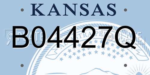 B04427Q Kansas License Plate