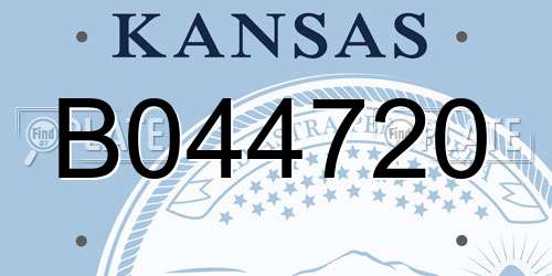 B044720 Kansas License Plate