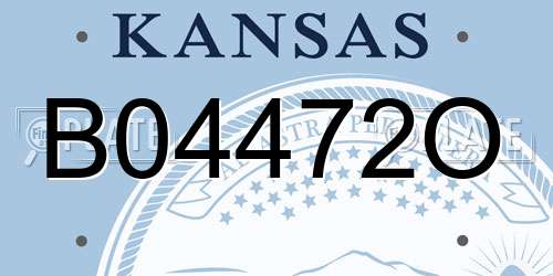 B04472O Kansas License Plate