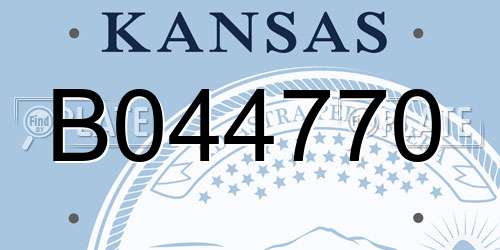 B044770 Kansas License Plate