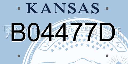 B04477D Kansas License Plate