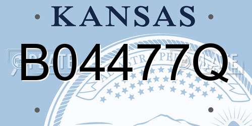 B04477Q Kansas License Plate