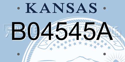 B04545A Kansas License Plate