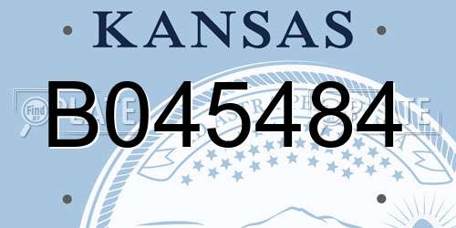 B045484 Kansas License Plate