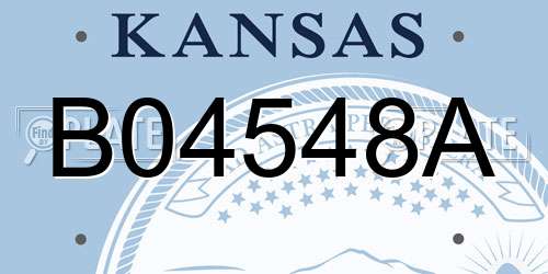 B04548A Kansas License Plate