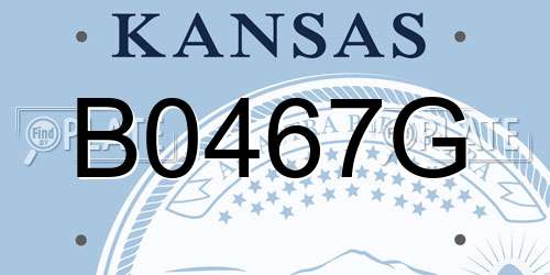 B0467G Kansas License Plate